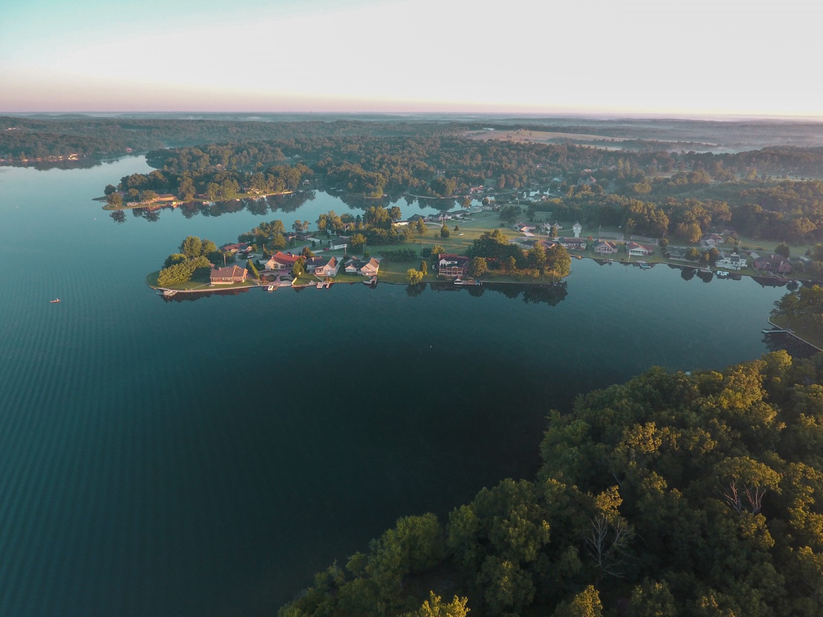 Aerial Drone Shot of Tansi Community in Crossville, TN